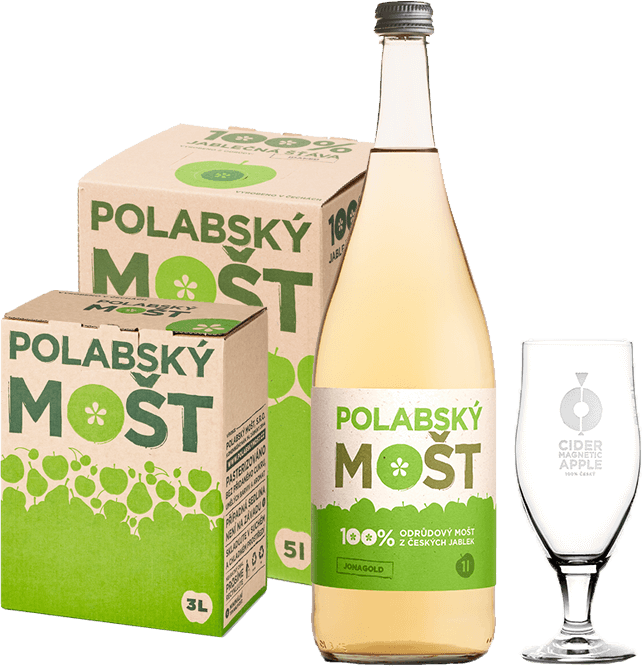 Polabský mošt lahev